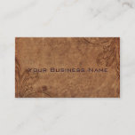 Vintage Western  Leather  With  Embossed Floral Business Card at Zazzle