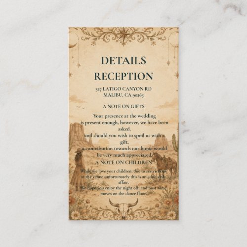 Vintage Western Ornamental Enclosure Card