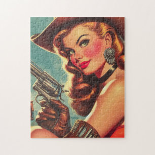 Vintage Western Pin-up Jigsaw Puzzle
