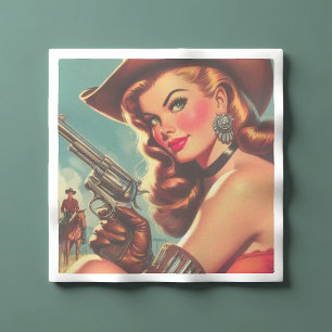 Vintage Western Pin-up Napkins