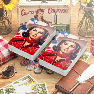 Vintage Western Pin-up Poker Cards