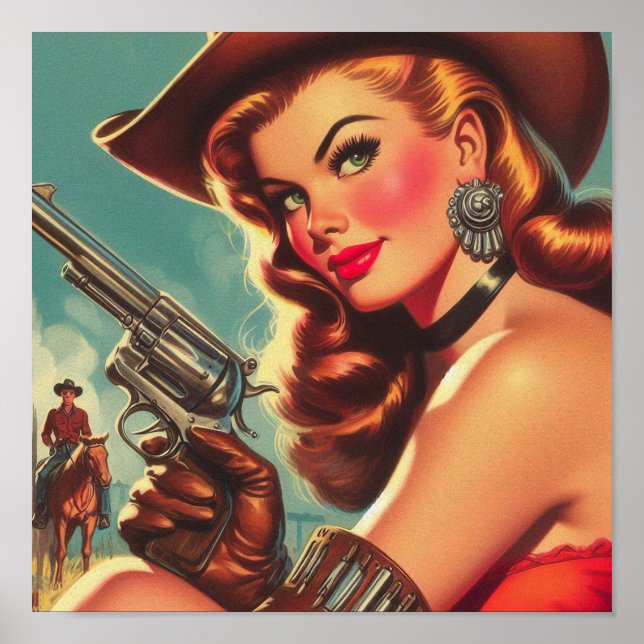Vintage Western Pin-up Poster (Front)
