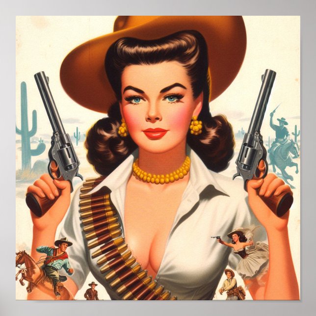 Vintage Western Pin-up Poster (Front)