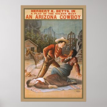 Vintage Western Play Poster by bubbasbunkhouse at Zazzle
