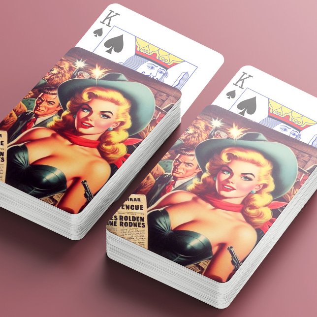 Vintage Western Pulp Girl Poker Cards (Creator Uploaded)