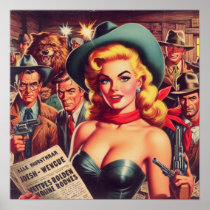 Vintage Western Pulp Girl