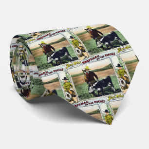 Vintage Western Ranch Cowboy with Calf 2 Neck Tie