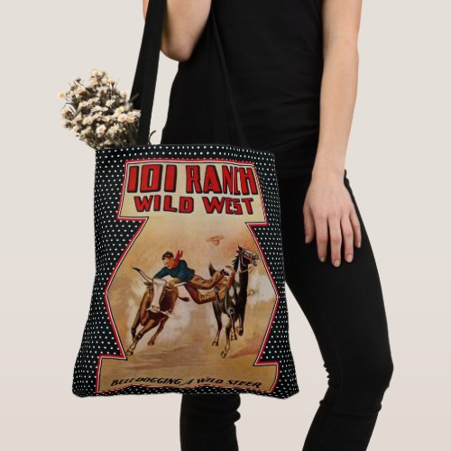 Vintage Western Rodeo 101 Ranch Cowboy Steer Tote Bag