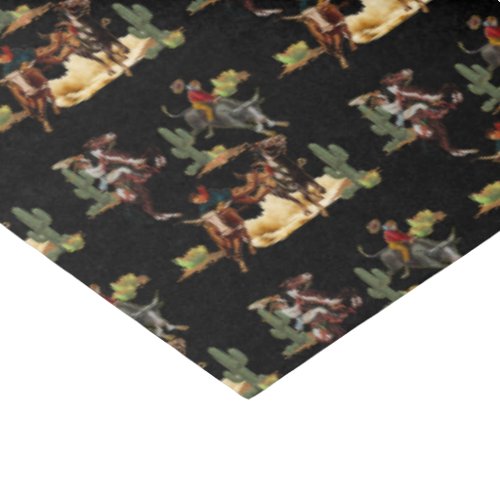 Vintage Western Rodeo Events Cowboy Cowgirl  Tissue Paper