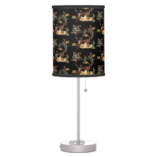 Vintage Western Rodeo Events Cowgirl Cowboy Table Lamp