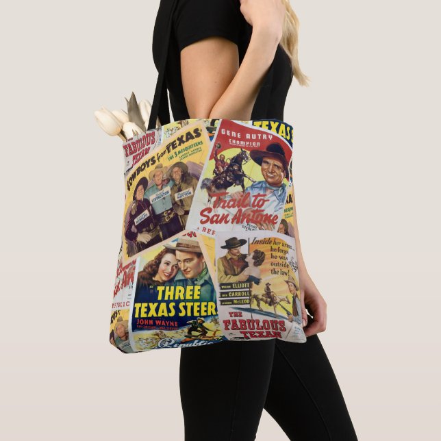 Vintage Western Texas Movie Poster Print 2 Tote (Close Up)