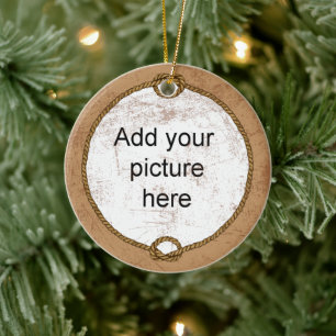 Vintage western theme ceramic ornament