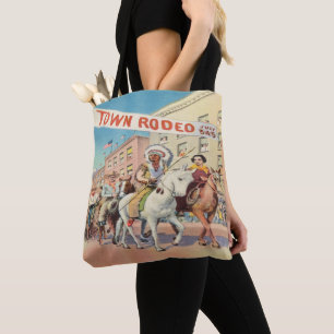 Vintage Western Town Rodeo Parade Tote Bag
