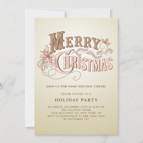 Vintage Western Typography Holiday Party Invitation