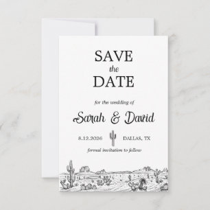 Vintage Western Wedding Save the Date card