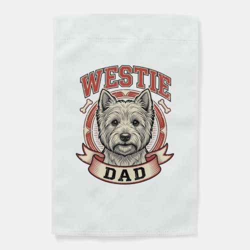 Vintage Westie Dad Dog Lover Shirt Design_1 Garden Flag