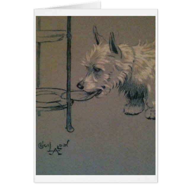 Vintage - Westie Sneaking a Snack, Cards (Front)