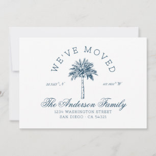 Vintage We've Moved Change of Address Beach Palm  Announcement
