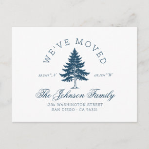 Vintage We've Moved Change of Address Woods Tree Postcard