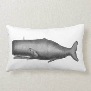 Vintage Whale Lumbar Pillow