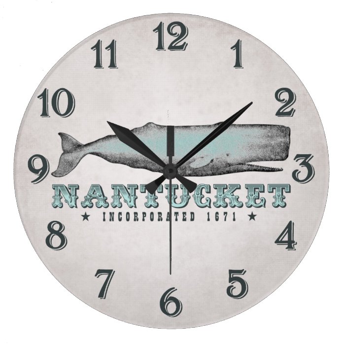 Vintage Whale Nantucket MA Inc 1671 Wall Clock