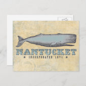 Vintage Whale Nantucket Massachusetts Inc 1671 Postcard (Front/Back)