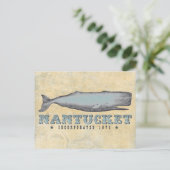 Vintage Whale Nantucket Massachusetts Inc 1671 Postcard (Standing Front)
