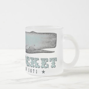 Vintage Whale Nantucket Massachusetts MA Inc 1671 Frosted Glass Coffee Mug