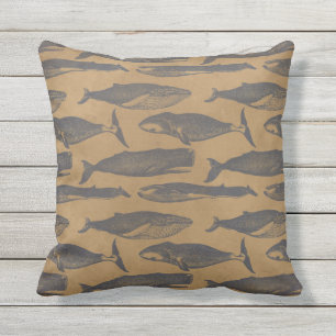Vintage Whale Pillow
