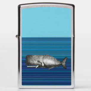 Vintage Whale Swimming Zippo Lighter