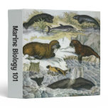 Vintage Whales, Seals and Walruses, Marine Animals 3 Ring Binder