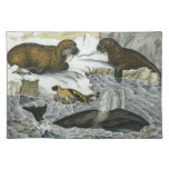 Vintage Whales, Seals and Walruses, Marine Animals Cloth Placemat
