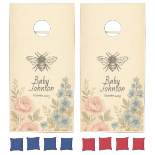 Vintage What Will it Bee Gender Reveal Cornhole Set