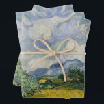 Vintage Wheat Field with Cypresses by Van Gogh Wrapping Paper Sheets<br><div class="desc">This scene is from Vincent Van Gogh's vintage painting "Wheat Field with Cypresses". The Dutch painter made this famous painting of the cypress tree in 1889. He was so impressed with his landscape that he made two additional renditions of this piece.</div>