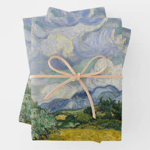 Vintage Wheat Field with Cypresses by Van Gogh Wrapping Paper Sheets