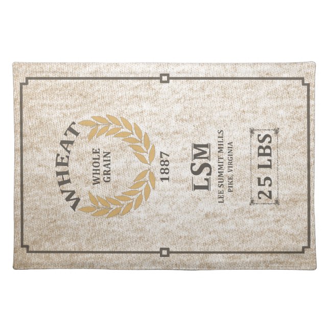 Vintage Wheat Sack Placemat (Front)