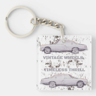 Vintage Wheel, Timeless Thrill – Retro Car & Motor Keychain