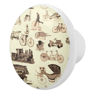 Vintage Wheels Ceramic Knob