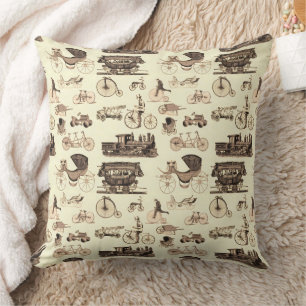 Vintage Wheels Throw Pillow