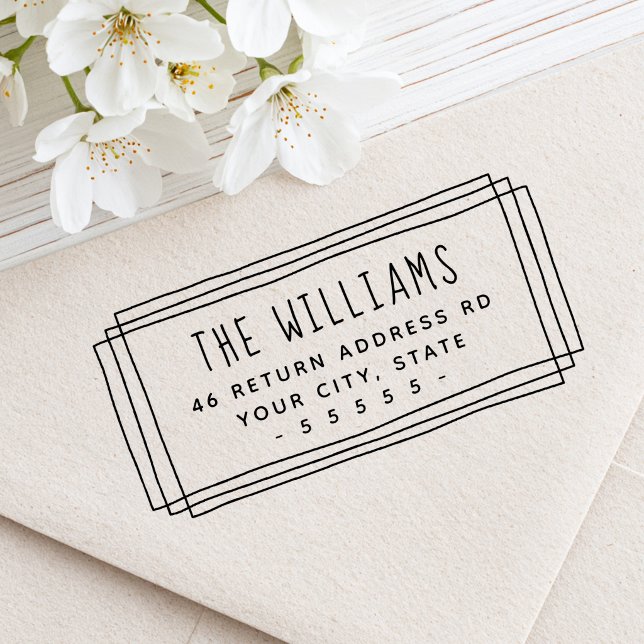 Vintage whimsical border return address self-inking stamp (Vintage whimsical border return address self-inking stamp)