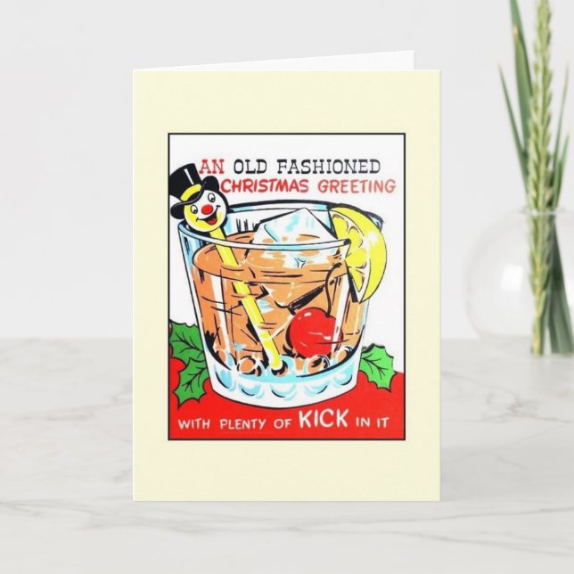 Vintage Whimsical Christmas Greeting Card (Front)