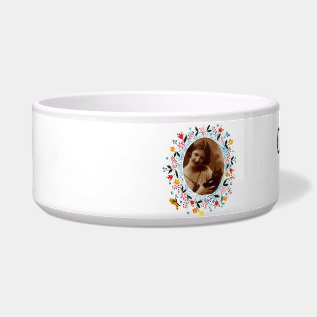Vintage Whimsical Floral Photo Bowl (Left)