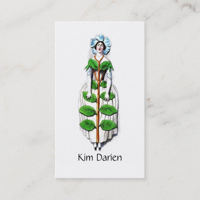 Vintage Whimsical Gardener Business Card (Front)