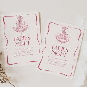 Vintage Whimsical Ladies Night Galentines Invite