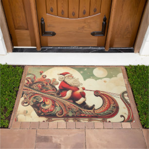 vintage/whimsical/santa/Christmas Doormat