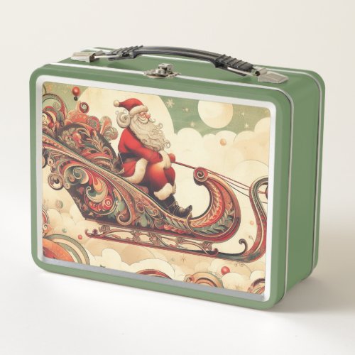 vintagewhimsicalsantaChristmas Metal Lunch Box