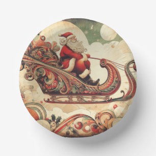 vintage/whimsical/santa/Christmas Paper Bowls