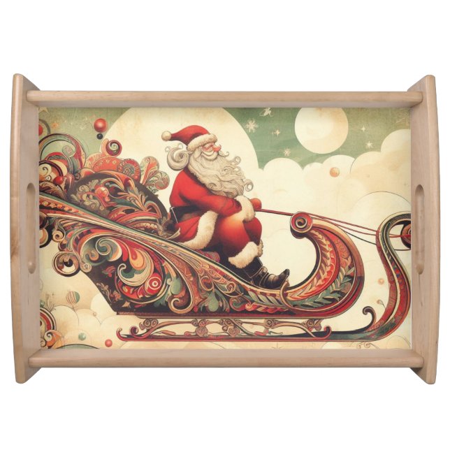 vintage/whimsical/santa/Christmas Serving Tray (Front)