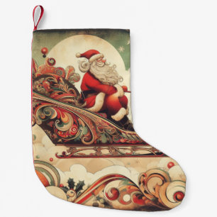 vintage/whimsical/santa/Christmas Small Christmas Stocking