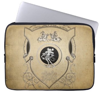 Vintage Whimsy Mouse Knight Shield Laptop Sleeve by BluePress at Zazzle